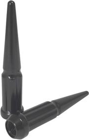 img 1 attached to 20-Piece Black Spiked Solid Metal Lug Nut Set for Wheels - M12x1.5 Thread, 4.4 Inch Tall, Closed End Bulge Acorn Spike Design - Includes Long Socket Key