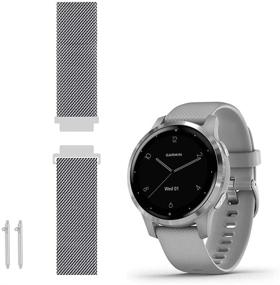 img 2 attached to 🔗 Upgrade Your Garmin Watch with the Leiou Metal Weave Steel Band: Perfect Replacement Strap for vivoactive 4S, venu 2S, and vivomove 3S!