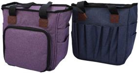 img 1 attached to 🧵 Organize and Secure Your Sewing and Crochet Supplies with the Portable Purple Storage Bag: Needles Carrying Home Organizer, Crochet Hooks, Sewing Supplies, Anti Lost, Oxford Cloth Handheld Yarn Holder, Yarn Dustproof, Space Saving Knitting Tote