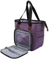 🧵 organize and secure your sewing and crochet supplies with the portable purple storage bag: needles carrying home organizer, crochet hooks, sewing supplies, anti lost, oxford cloth handheld yarn holder, yarn dustproof, space saving knitting tote logo