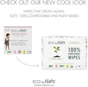 img 1 attached to Eco by Naty Unscented Baby Wipes - 168 Count (3 packs of 56): Plant-Based, Compostable, 0% Plastic, Chemical-Free