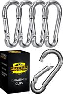 🏋️ set of 5 fitness invention carabiner clips - versatile and durable heavy duty snap hook clips - 3.2 inch carabiner clips - premium quality snap hooks - ideal for various purposes логотип