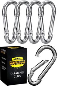 img 4 attached to 🏋️ Set of 5 Fitness Invention Carabiner Clips - Versatile and Durable Heavy Duty Snap Hook Clips - 3.2 Inch Carabiner Clips - Premium Quality Snap Hooks - Ideal for Various Purposes