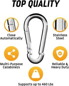 img 3 attached to 🏋️ Set of 5 Fitness Invention Carabiner Clips - Versatile and Durable Heavy Duty Snap Hook Clips - 3.2 Inch Carabiner Clips - Premium Quality Snap Hooks - Ideal for Various Purposes