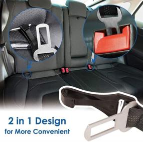 img 1 attached to 🐶 Enhanced AUTOWT 2 in 1 Latch Bar Attachment Dog Seat Belt | Metal Buckle | Elastic Bungee & Reflective Nylon | Connects to Dog Harness for Optimal Pet Safety