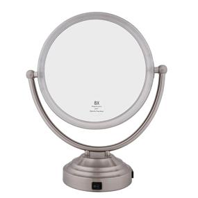 img 1 attached to 💡 Floxite Lighted Mirror, 8X Plus 1X Magnification, Brushed Nickel - Perfect for Flawless Makeup Application and Grooming
