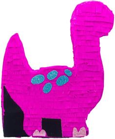 img 1 attached to Dinosaur Pink Pinata: Traditional Mexican Fiesta TRex Party Decoration for Girls - Complete with Stick Buster and Dino Animal Themed Supplies (16x12.5x3.1)