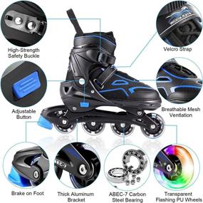 img 3 attached to Adjustable Inline Skates Beginner Illuminating Sports & Fitness