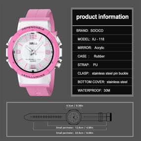 img 1 attached to 🕘 Waterproof Analog Sports Watch for Kids – Colorful Lights, Time Teaching Boys Wristwatch, Learning Timepiece for Children Ages 11-15
