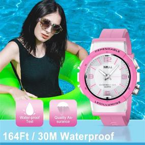 img 2 attached to 🕘 Waterproof Analog Sports Watch for Kids – Colorful Lights, Time Teaching Boys Wristwatch, Learning Timepiece for Children Ages 11-15