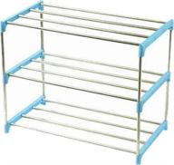 👠 diligencer stackable shoe rack: sturdy plastic & stainless steel, over door closets organizer for home wall entryway - ideal for women, men, and kids - available in pink, green, or blue логотип