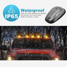 img 2 attached to 🚙 Partsam 5PCS Clear/Amber Cab Marker 45LED Top Roof Lights for Dodge Ram 1500 2500 3500 4500 5500 Pickup (2003-2018)