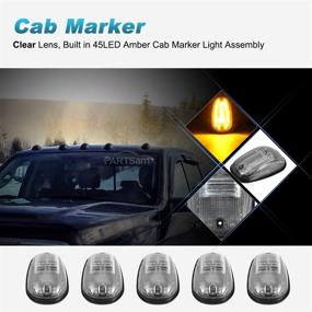 img 3 attached to 🚙 Partsam 5PCS Clear/Amber Cab Marker 45LED Top Roof Lights for Dodge Ram 1500 2500 3500 4500 5500 Pickup (2003-2018)