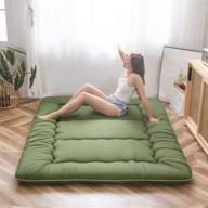 🛏️ full size green japanese floor mattress futon mattress with memory foam - thicken tatami mat sleeping pad foldable roll up guest mattress pad floor lounger bed логотип