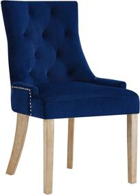 img 4 attached to 🪑 Stylish and Comfortable Modway Pose Tufted Performance Velvet Upholstered Dining Chair in Navy with Beautiful Nailhead Trim