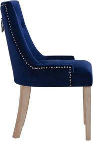 img 2 attached to 🪑 Stylish and Comfortable Modway Pose Tufted Performance Velvet Upholstered Dining Chair in Navy with Beautiful Nailhead Trim