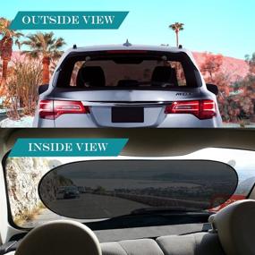 img 2 attached to 🚗 IC ICLOVER Car Sun Shade: Ultimate UV Protection for Your Rear Window! Folding, Universal Mesh Back Visor, 39 x 20 Inch with Suction Cups - Ideal for Children
