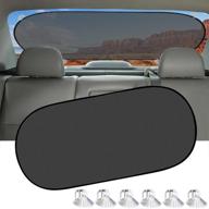 🚗 ic iclover car sun shade: ultimate uv protection for your rear window! folding, universal mesh back visor, 39 x 20 inch with suction cups - ideal for children logo