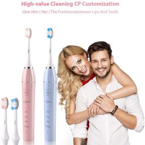 img 3 attached to 💪 Efficient Sonic Electric Toothbrush for Adults & Kids (8+), 4 Modes, Smart Timer, 44000 Micro Brushes/Min, 30 Days Use (Pink)