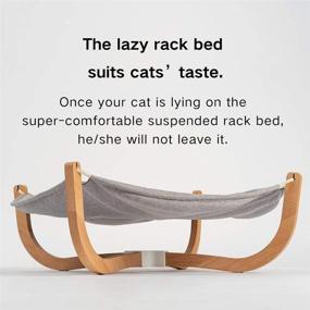 img 2 attached to 🐱 Enhance Your Cat's Comfort with pidan Cat Hammock Beds: Stylish Wooden Frame Hanging Beds for Indoor Lounge