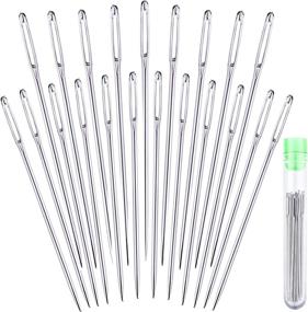 img 4 attached to 🧵 Pack of 21 Large Eye Hand Sewing Needles – 2 inches, Includes Convenient Storage Tube