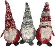 🎅 set of 3 holiday gnomes for christmas house decor, 14 inches logo
