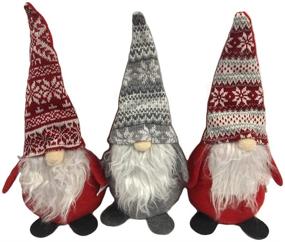 img 1 attached to 🎅 Set of 3 Holiday Gnomes for Christmas House Decor, 14 inches