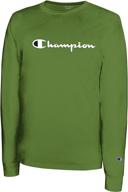 👕 champion classic jersey long sleeve script men's clothing: perfect for active lifestyles logo