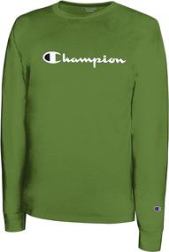 img 1 attached to 👕 Champion Classic Jersey Long Sleeve Script Men's Clothing: Perfect for Active Lifestyles