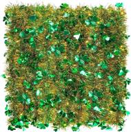 🍀 6-piece 39.4 feet st. patrick's day shamrock tinsel garland set - mixed color metallic tinsel glittering garland with four leaf clover hanging decorations for party supplies логотип