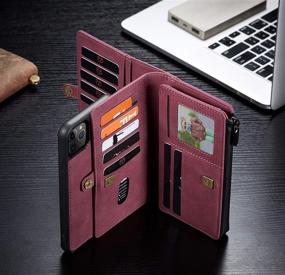 img 2 attached to Wallet Case IPhone 11/11 Pro/ 11 Pro Max [2 In 1] Magnetic Detachable Leather Folio Card Pockets Clutch Case Flip Cover