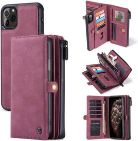 img 4 attached to Wallet Case IPhone 11/11 Pro/ 11 Pro Max [2 In 1] Magnetic Detachable Leather Folio Card Pockets Clutch Case Flip Cover