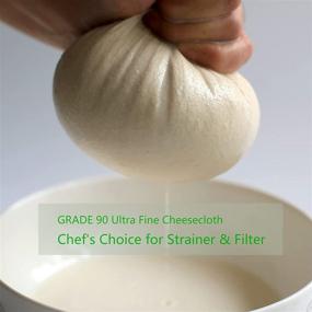 img 3 attached to 🧀 YJL 54 Sq Ft Cheesecloth Grade 90, Unbleached Fine Cotton Cheese Cloth, 6 Yards Cooking, Straining, Canning Cloth - Reusable, Steaming and Straining Cloth