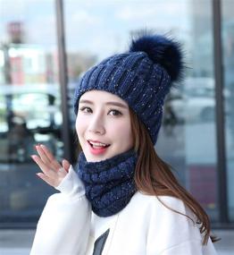 img 1 attached to 🧣 Home Prefer Women's Winter Beanie Hat and Scarf Set - Cozy Knit Hat with Warm Neck Scarves