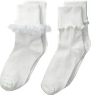 👧 jefferies socks girls' ruffle and ripple edge turn cuff socks, 2-pack logo