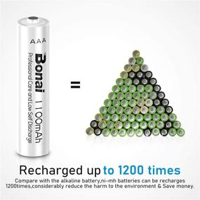 img 3 attached to 🔋 BONAI 1100mAh AAA Rechargeable Batteries - 24 Pack, 1.2V Ni-MH Triple A Batteries with High Capacity