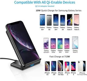 img 3 attached to 🔌 Keyiyou Wireless Charge: PowerWave Stand for Apple iPhone13/12pro/11 & Samsung Galaxy/Note. Qi-Certified, 10W Fast Charging Compatible with S21/S20/S10+