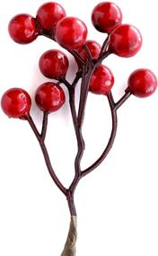 img 3 attached to 🍒 OLYPHAN Artificial Red Pip Berry Stems Spray for DIY Crafts – Wreath, Garland, Christmas Ornaments Decoration - Decorative Winter Floral Picks for Craft Decorations/Home Holiday Decor - Berries