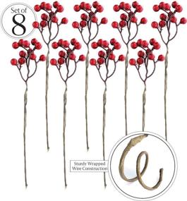 img 2 attached to 🍒 OLYPHAN Artificial Red Pip Berry Stems Spray for DIY Crafts – Wreath, Garland, Christmas Ornaments Decoration - Decorative Winter Floral Picks for Craft Decorations/Home Holiday Decor - Berries