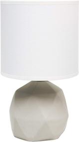 img 4 attached to Geometric Concrete Table Lamp in White by Simple Designs LT2060-WHT