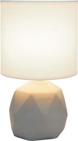 img 3 attached to Geometric Concrete Table Lamp in White by Simple Designs LT2060-WHT