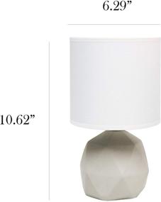 img 2 attached to Geometric Concrete Table Lamp in White by Simple Designs LT2060-WHT