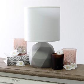img 1 attached to Geometric Concrete Table Lamp in White by Simple Designs LT2060-WHT