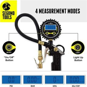 img 1 attached to 🔧 Segomo Tools DTIK1: Набор для накачивания шин с давлением 250 PSI с цифровым манометром и аксессуарами