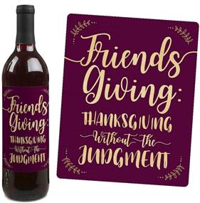 img 2 attached to 🍷 Elegant Thankful for Friends - Friendsgiving Thanksgiving Party Decorations: Wine Bottle Label Stickers (Set of 4)