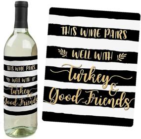 img 1 attached to 🍷 Elegant Thankful for Friends - Friendsgiving Thanksgiving Party Decorations: Wine Bottle Label Stickers (Set of 4)