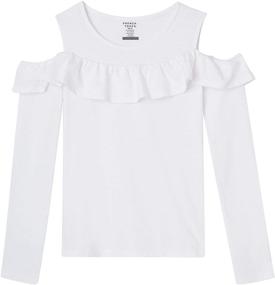 img 1 attached to Trendy French Toast Cold Shoulder Top for Girls - Stylish Long Sleeve!