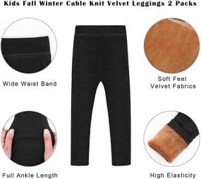 img 2 attached to Todddor Winter Velvet Leggings – Girls' Stretch Clothing