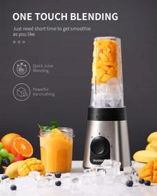 img 2 attached to 🥤 SHARDOR Personal Blender for Shakes and Smoothies - 3 Speed Juice Blender with 20Oz & 10Oz Blender Bottles - Ideal for Ice, Smoothie, Milkshake - 300W Silver Blend