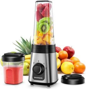 img 4 attached to 🥤 SHARDOR Personal Blender for Shakes and Smoothies - 3 Speed Juice Blender with 20Oz & 10Oz Blender Bottles - Ideal for Ice, Smoothie, Milkshake - 300W Silver Blend